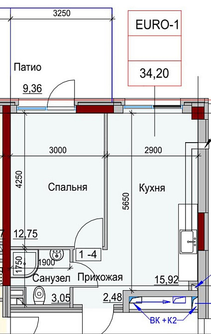 Продам 1 комн квартиру с патио! ЖК Пространство на Дачной, Фонтан Одесса - изображение 2