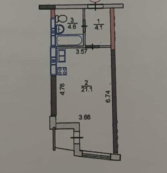ЖК Каховська 62-А, однокімнатна в ЖК Каховська, без% Киев - изображение 5