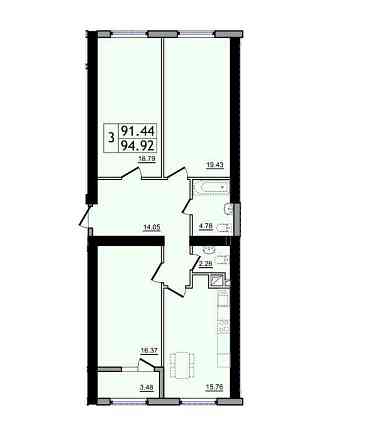 3к квартира 94 кв.м на Сахарова. Эксклюзивная цена. Без доп расходов Крижанівка