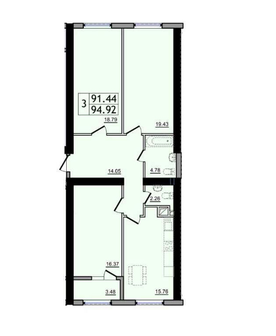 3к квартира 94 кв.м на Сахарова. Эксклюзивная цена. Без доп расходов Крижанівка - изображение 3
