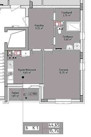 Продаж 1к кварт на 2-му пов. пл. 42 м2 в новобуд Солонка, вул Рубчака Солонка (Львівська обл.)