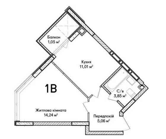 1к.кв. 37,62м2 для студента Розстрочка! Щомісячний платіж — 39 501 грн Ирпень