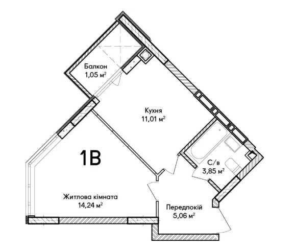 1к.кв. 37,62м2 для студента Розстрочка! Щомісячний платіж — 39 501 грн Ирпень - изображение 5