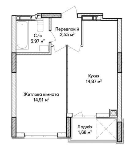 Квартира з вигідною розстрочкою на 2 роки! Ірпінь 1-кімнатна, 37.98 м² Ирпень - изображение 4