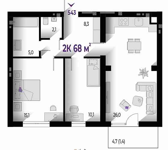 Готова 2к квартира 68м.кв. р-н Позитрон Івано-Франківськ