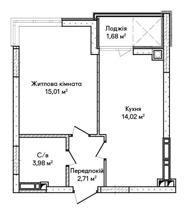 Продається 1-кімнатна квартира 38.4м² - для студентів або під здачу. Ирпень - изображение 2