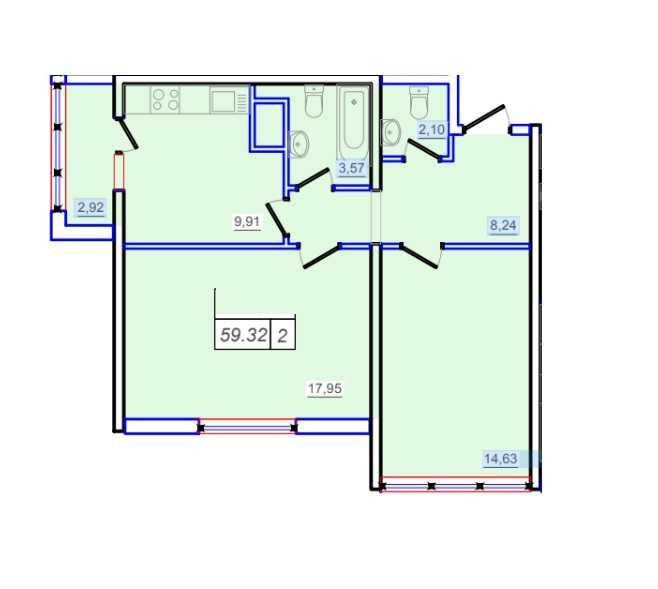 ТОП-цена в сданном доме на Таирово. Эксклюзив. Сдан. 2к 58,7 м Лиманка - изображение 6