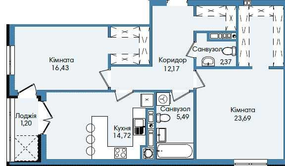 БЕЗ КОМІСІЇ Продаж 2 кімнатної в ЖК Вашингтон Сіті, Зелена, Вашингтона Львів - зображення 4