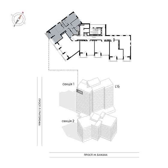 Ексклюзивний дворівневий пентхаус 165 м² з трьома спальнями Київ