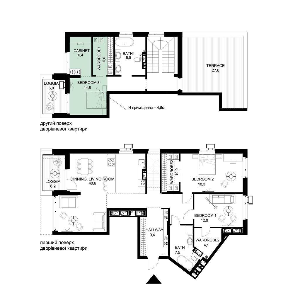 Ексклюзивний дворівневий пентхаус 165 м² з трьома спальнями Київ - зображення 5