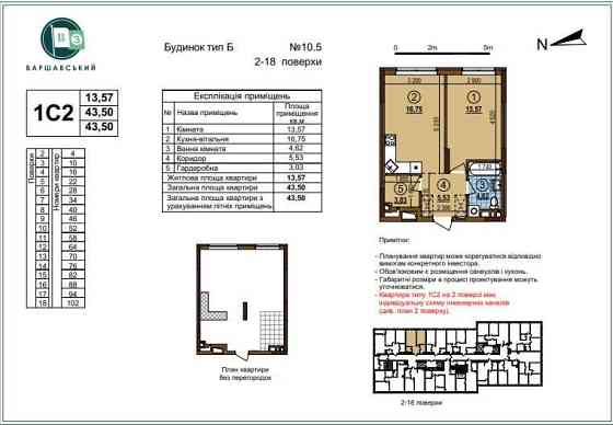 1к квартира у ЖК Варшавський 3 БЕЗ% Київ