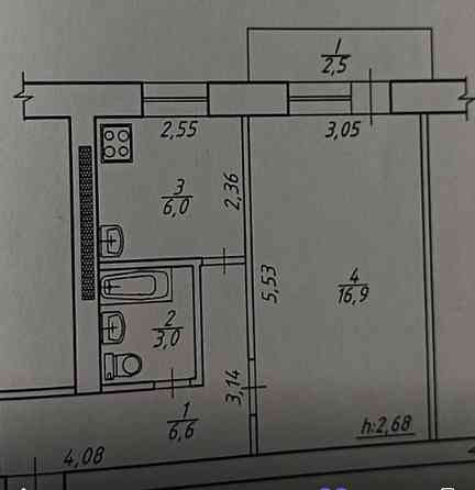 Продається  красива 1-кім квартира в центрі на 3 поверсі Сумы