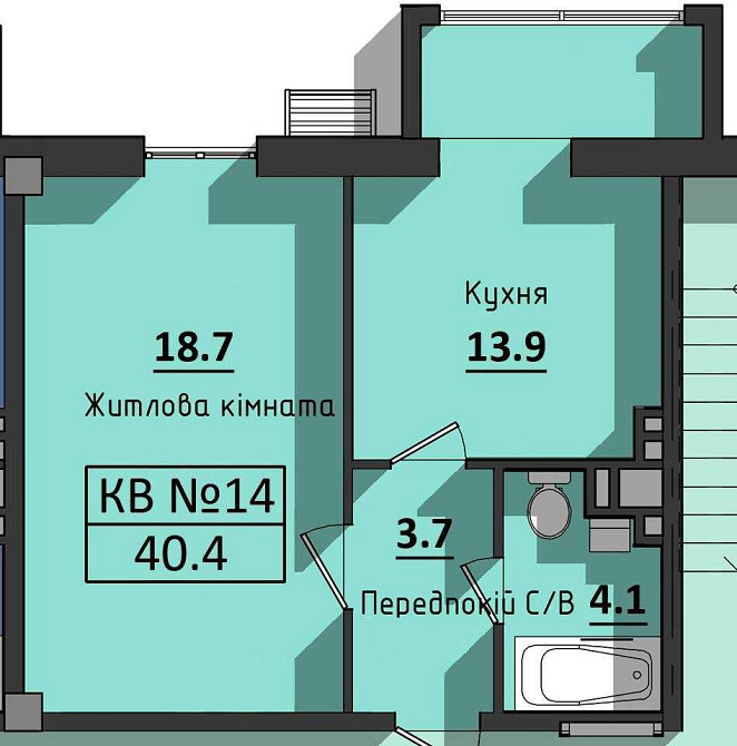 Квартира 40.4 кв.м в районе парка Горького, Космонавтов, 23К Одесса - изображение 7