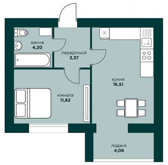 Найдешевша однокімнатна квартира з газом в Бучі Буча