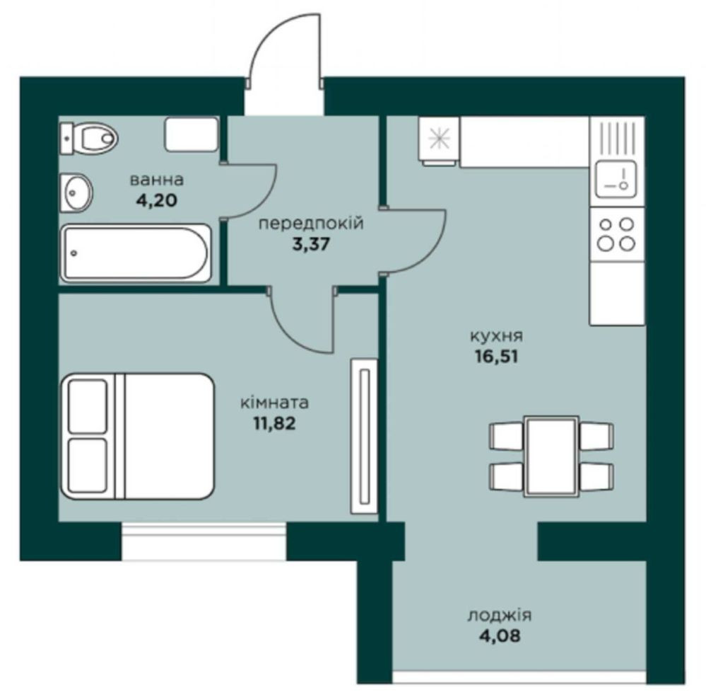 Найдешевша однокімнатна квартира з газом в Бучі Буча - изображение 2