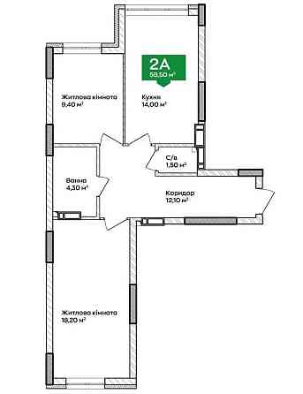 Двушка біля Центрального 38 000 грн/м2. Готове житло:розстрочка/Єоселя Ирпень