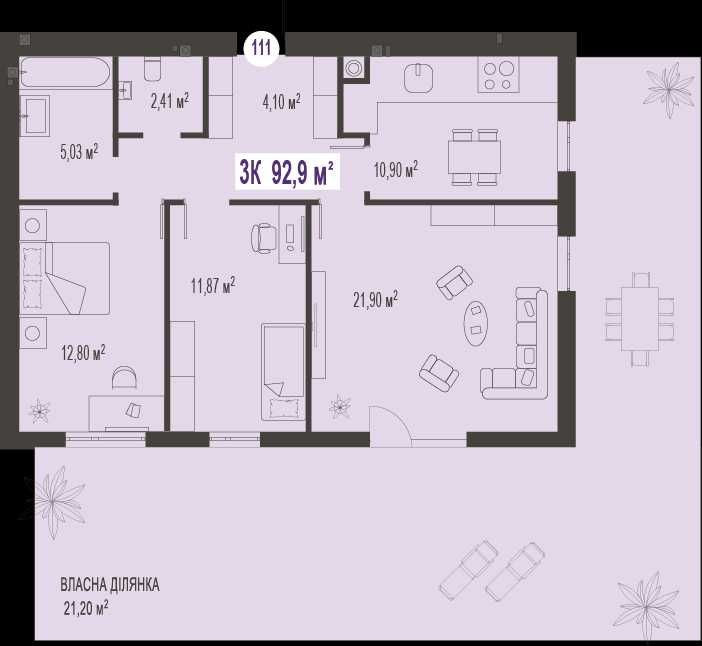 Готова 3к квартира 92.9м.кв. з власним ПАТІО Івано-Франківськ - зображення 2