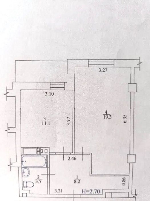 D1M Продам 1 кімнатну квартиру з документами в ЖК Спортивний. Харьков - изображение 3
