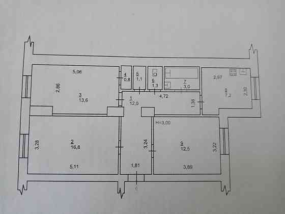 Квартира 3-кімнатна Шостка
