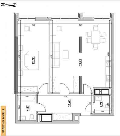 Продаж 2-х кімнатної квартири без ремонту в ЖК Nordica Residence Київ
