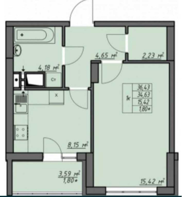 1 комн квартира с ремонтом в новом доме. Малиновский район Odesa - photo 2