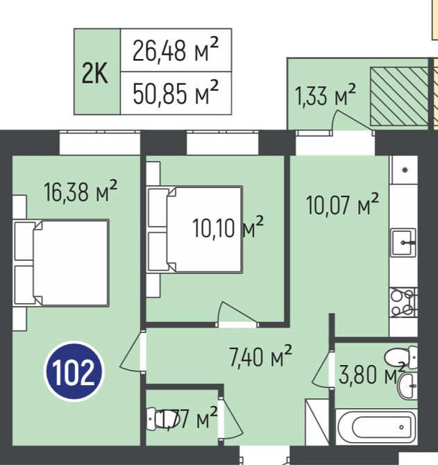 Двокімнатна квартира ЖК Бургундія 3- 51 м2! Здача 4 кв 2025! Ирпень - изображение 7