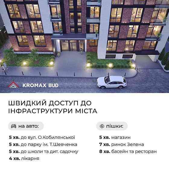 Однокімнатна квартира 41м2 в елітній новобудові (р-н Центр) Черновцы