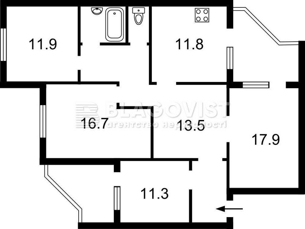 Продається 4 кімнатна квартира Григоренка 1а Київ - зображення 3