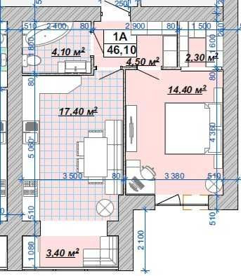 Велика, 1-к., 46м.кв., ЦЕНТР, в КНЯГИНЕНІ, 4 поверх Ивано-Франковск - изображение 2