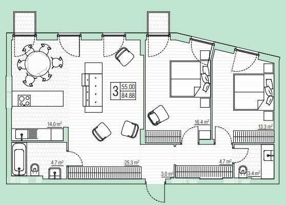 Парк Таун!Величезна двокімнатна квартира в найкращій локації! Буча - изображение 2