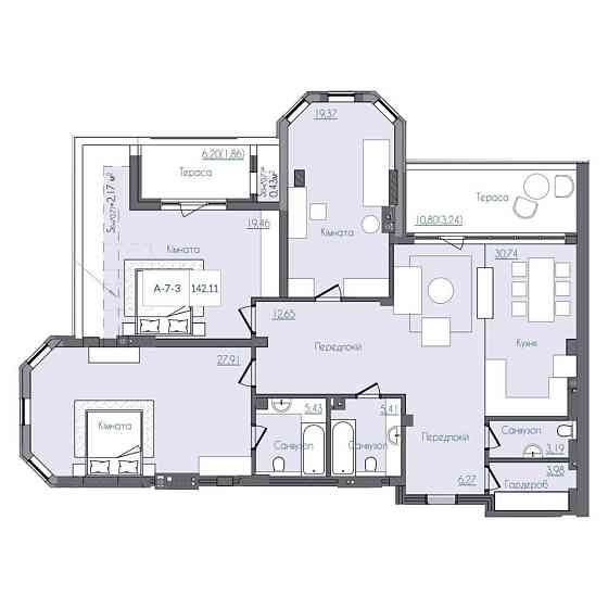 Видовой пентхаус 10 Фонтана без комиссии Odesa