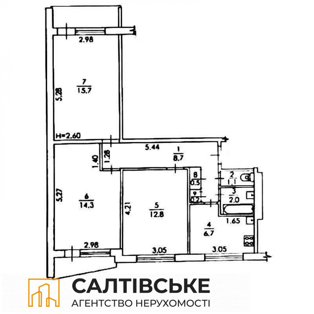 ИП-1075 Продам 3к квартиру на Салтовке Салтовская 533 м/р Харьков - изображение 7