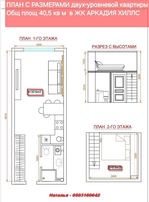 Продам‼️ АРКАДИЯ/7 ФОНТАНА‼️ 2-х уровневая Студия 40м ЖК АРКАДИЯ ХИЛЛС Одесса - изображение 4