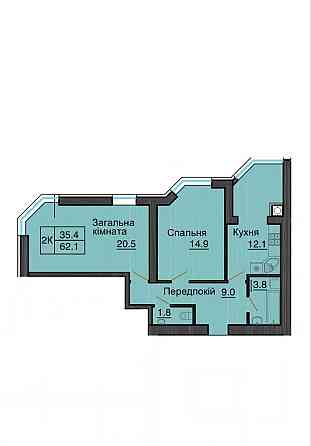 Продаж двокімнатної квартири 62.1 м2 в ЖК Софія Резиденс Софиевская Борщаговка