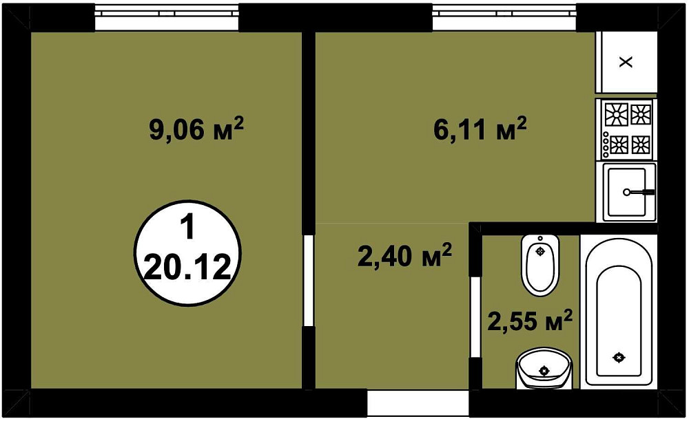 Готова квартира 20.12 кв.м. з документами | Роздільна | Aura Park Крюківщина - зображення 4