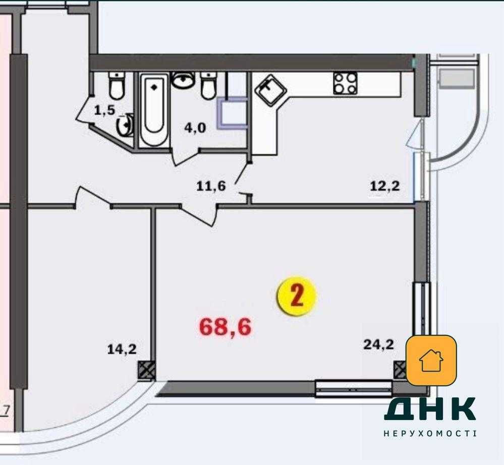 ‼️2к квартира 68,6м без ремонта Аркадия Плато‼️2Жемчужина Море Парк Odesa - photo 4