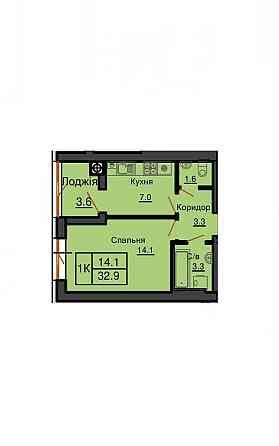 Продаж однокімнатної квартири 32.9 м2 в ЖК Софія Резиденс Софиевская Борщаговка