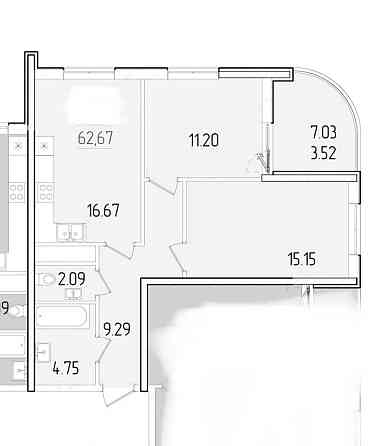 Двокімнатна квартира в 63 Перлині Odesa