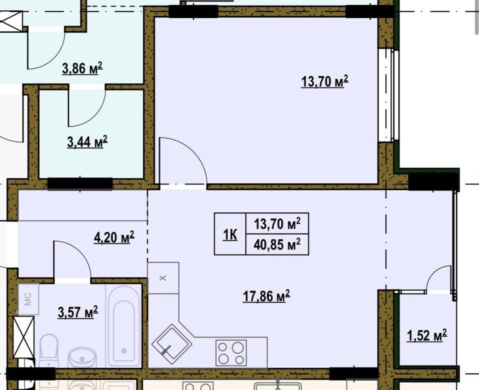 Велика однокімнатна квартира в Києві з балконом , Деснянський район Київ - зображення 2
