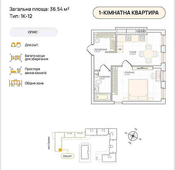 Продажа квартиры Новосёлки 1-комнатная 36м2 Smart City Sensar Дисконт Київ