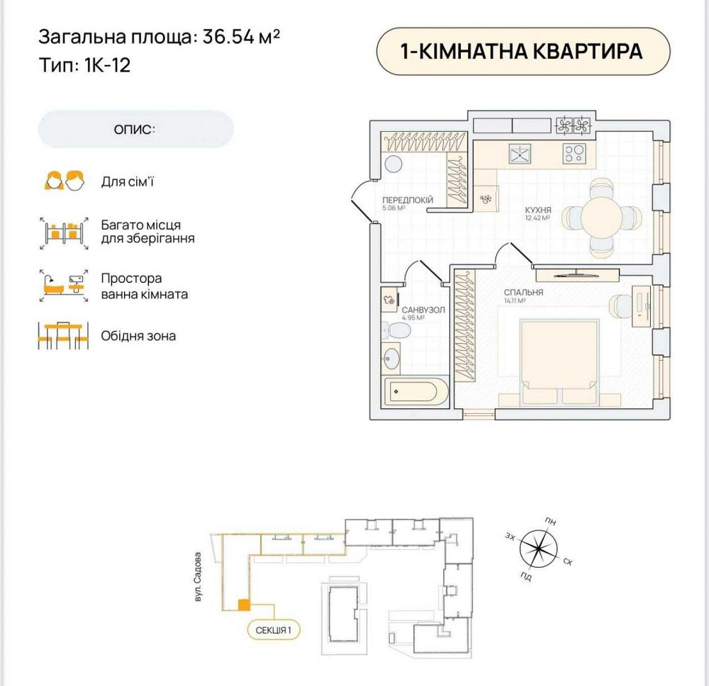 Продажа квартиры Новосёлки 1-комнатная 36м2 Smart City Sensar Дисконт Київ - зображення 2