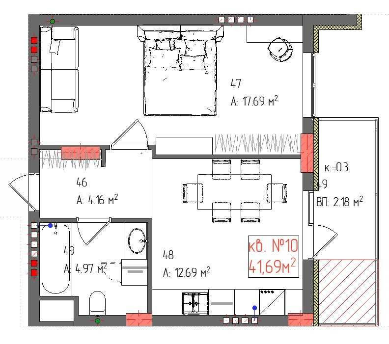 Продається 1-кімнатна квартира, ЖК Загорська
Код: 29421 Ужгород - изображение 8