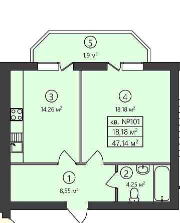 Продам 1 - кім.кв ЖК Фемілі можна  під Єоселя Гатное