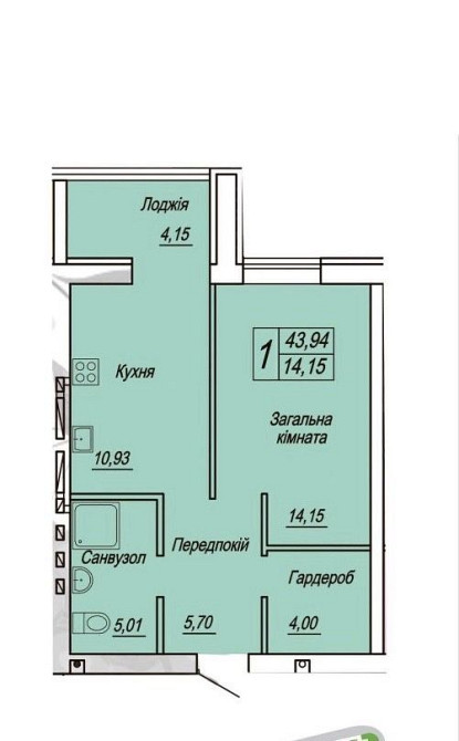 1 кімнатна квартира ЖК Домашній Житомир - изображение 6