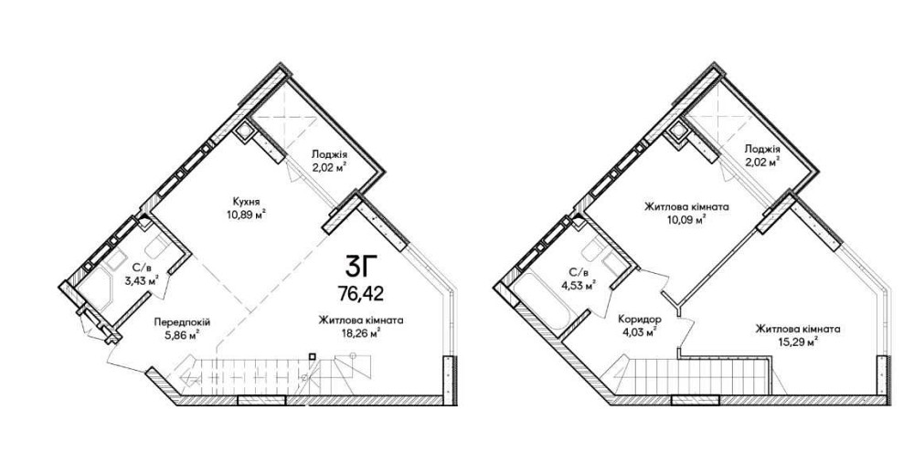 Дворівнева 3-кімнатна з лоджією — 76.42 м², ЖК Синергія Сіті, Ірпінь Ирпень - изображение 5