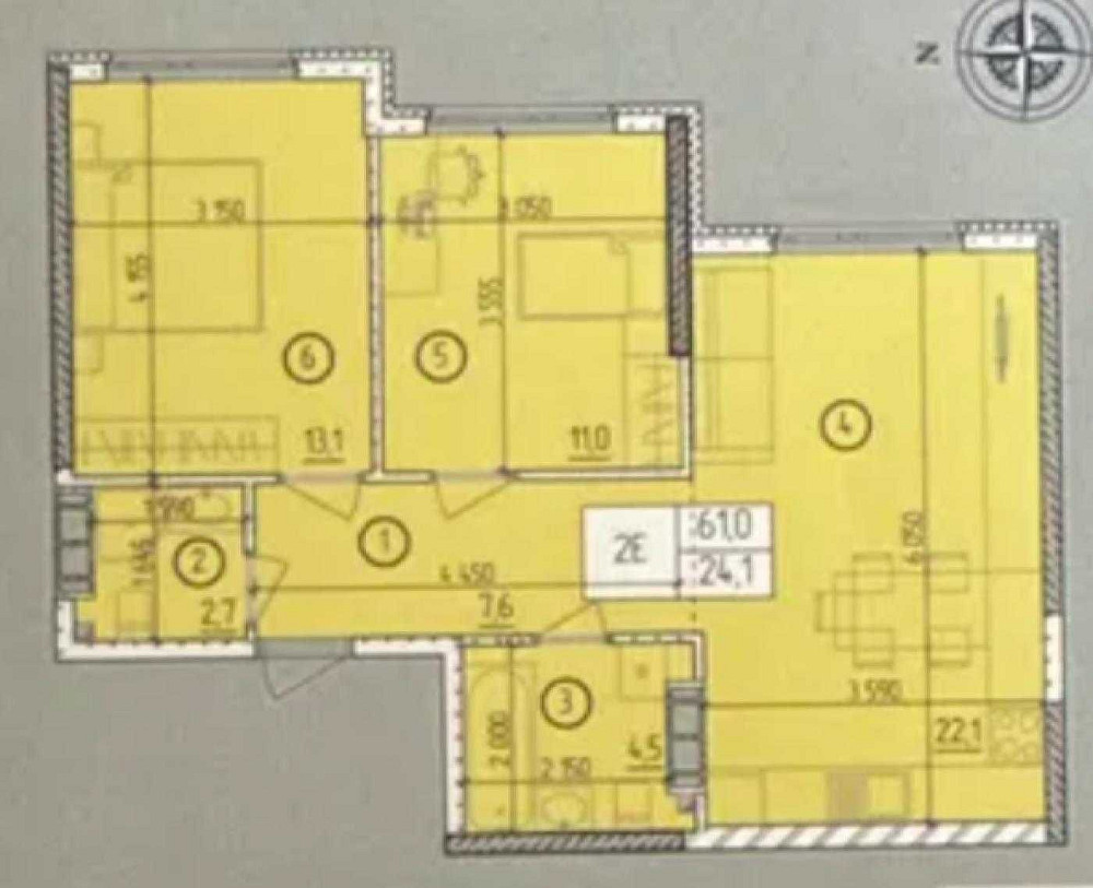 2к + кухня-студия 61м2 в ЖК Манхеттен пл. Тобухина Одесса - изображение 2