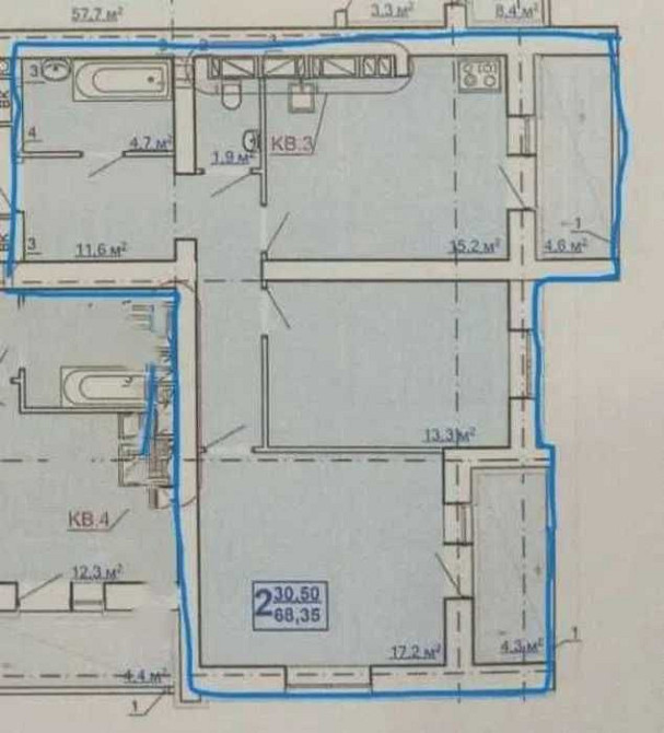 42000 ЖК Левада 1 Продам 2 комн квартиру Частичный Ремонт 3эт S-68мAS Харьков - изображение 7