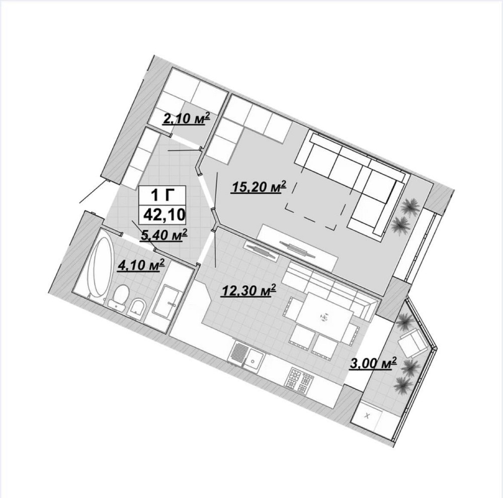 Збудована 1 кім квартира 42.7м2 р-н Княгинин Івано-Франківськ - зображення 3