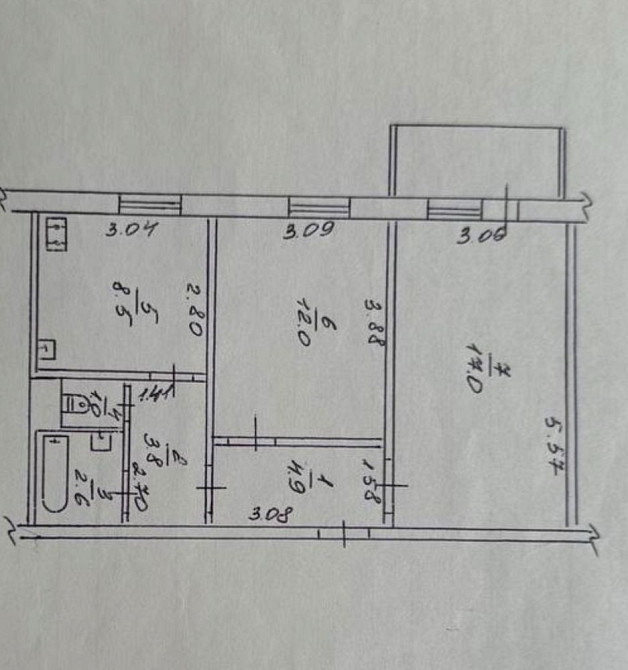 Квартира на митниці гарне місце. Без ремонту Черкассы - изображение 7