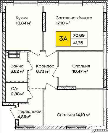 3-кімнатна квартира з розстрочкою — метро Позняки в 5хв Київ